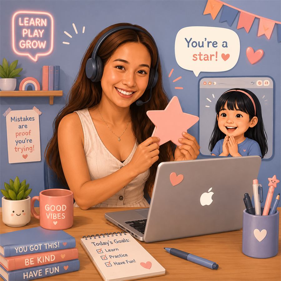 Teacher on a video call with a student
