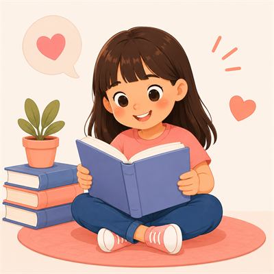 Student reading a book