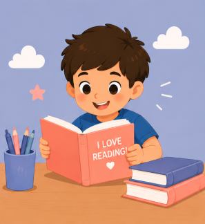 Student who loves reading